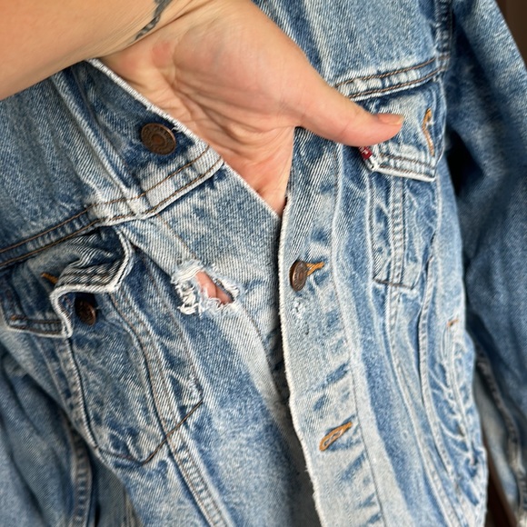Levi’s 1980’s vintage distressed trucker jacket sz 46 - Picture 4 of 15